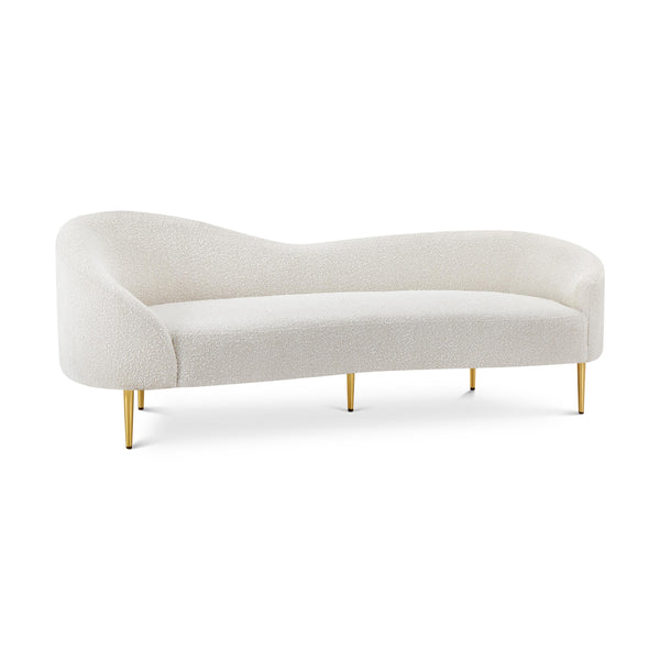 Meridian Ritz Cream Boucle Fabric Sofa IMAGE 1