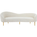 Meridian Ritz Cream Boucle Fabric Sofa IMAGE 4