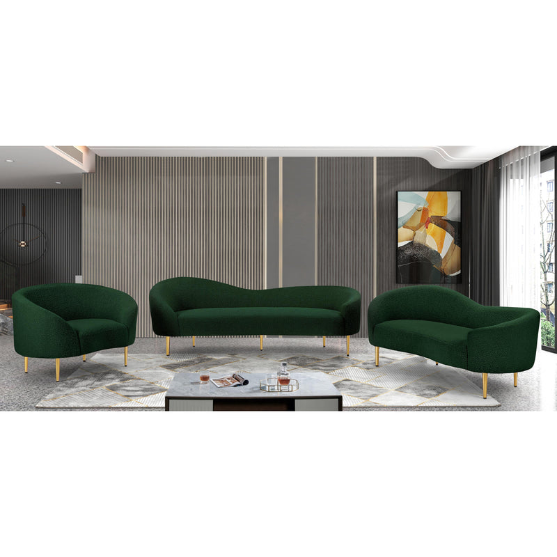 Meridian Ritz Green Boucle Fabric Chair IMAGE 10