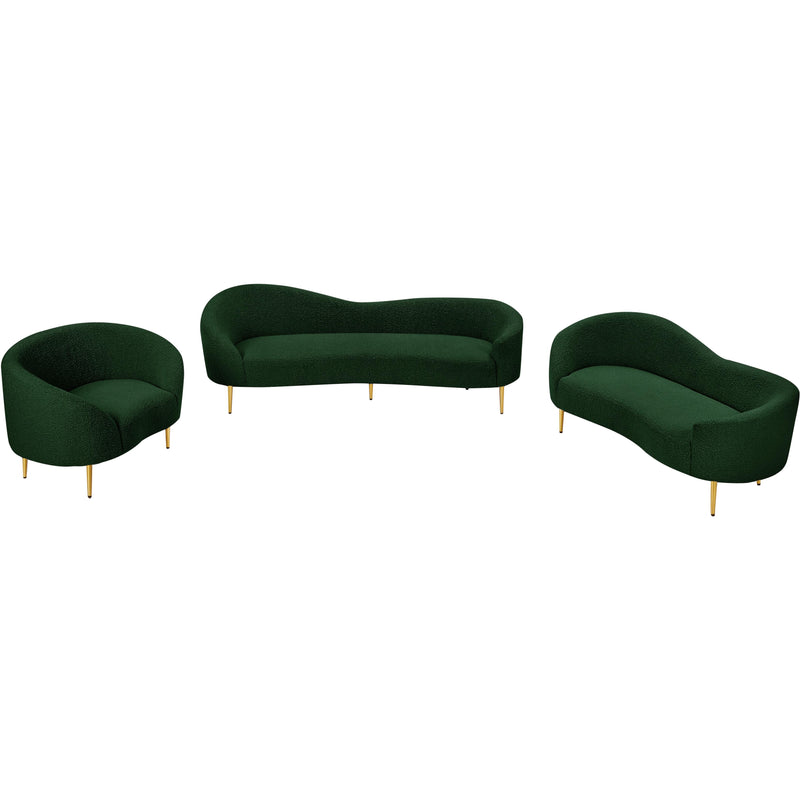 Meridian Ritz Green Boucle Fabric Chair IMAGE 12