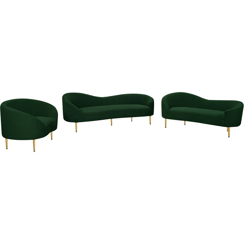Meridian Ritz Green Boucle Fabric Chair IMAGE 13