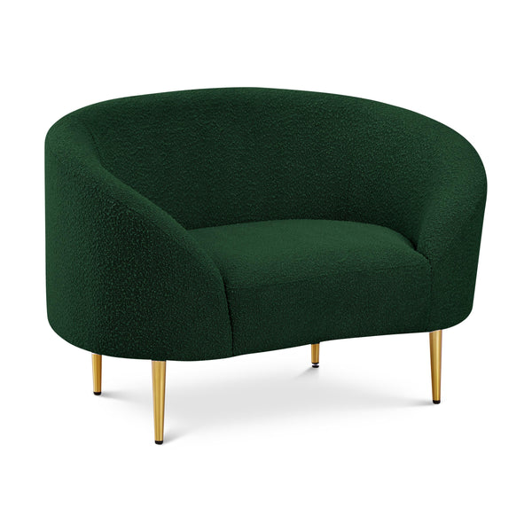 Meridian Ritz Green Boucle Fabric Chair IMAGE 1