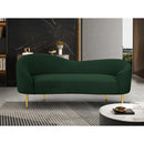 Meridian Ritz Green Boucle Fabric Loveseat IMAGE 2