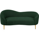 Meridian Ritz Green Boucle Fabric Loveseat IMAGE 5