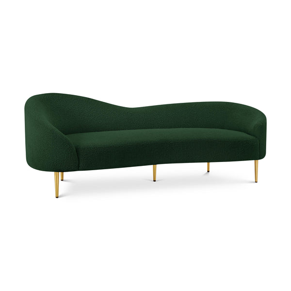 Meridian Ritz Green Boucle Fabric Sofa IMAGE 1