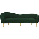 Meridian Ritz Green Boucle Fabric Sofa IMAGE 4