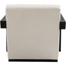 Meridian Ward Cream Linen Textured Fabric Accent Chair IMAGE 3