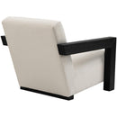 Meridian Ward Cream Linen Textured Fabric Accent Chair IMAGE 5