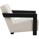 Meridian Ward Cream Linen Textured Fabric Accent Chair IMAGE 6