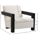 Meridian Ward Cream Linen Textured Fabric Accent Chair IMAGE 7