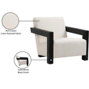 Meridian Ward Cream Linen Textured Fabric Accent Chair IMAGE 8