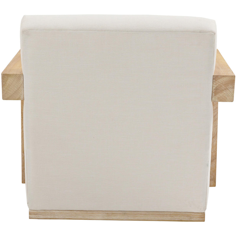 Meridian Ward Cream Linen Textured Fabric Accent Chair IMAGE 3