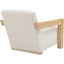 Meridian Ward Cream Linen Textured Fabric Accent Chair IMAGE 5