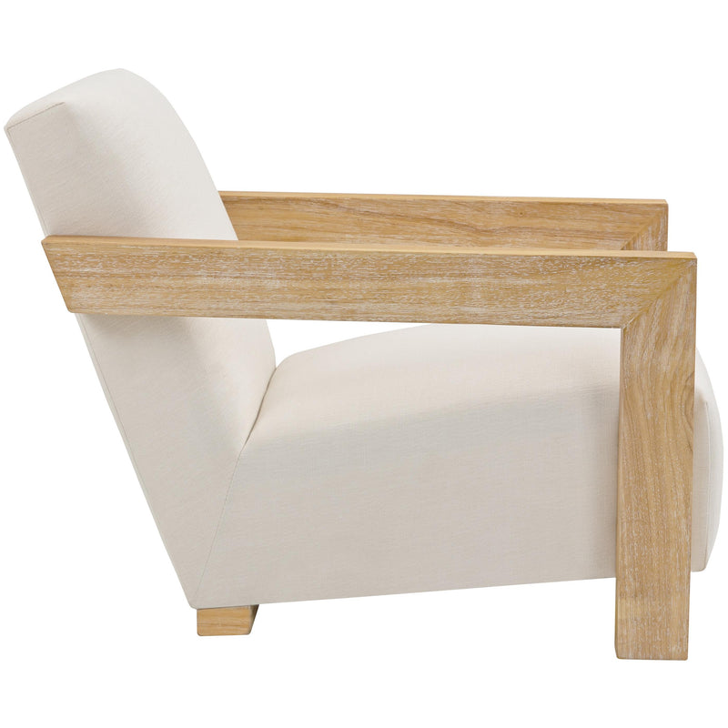 Meridian Ward Cream Linen Textured Fabric Accent Chair IMAGE 6
