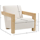 Meridian Ward Cream Linen Textured Fabric Accent Chair IMAGE 7