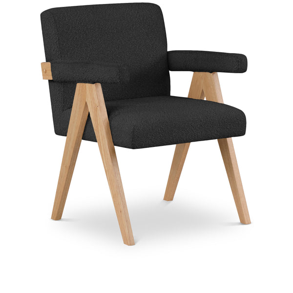 Meridian Woodloch Black Boucle Fabric Accent Chair IMAGE 1