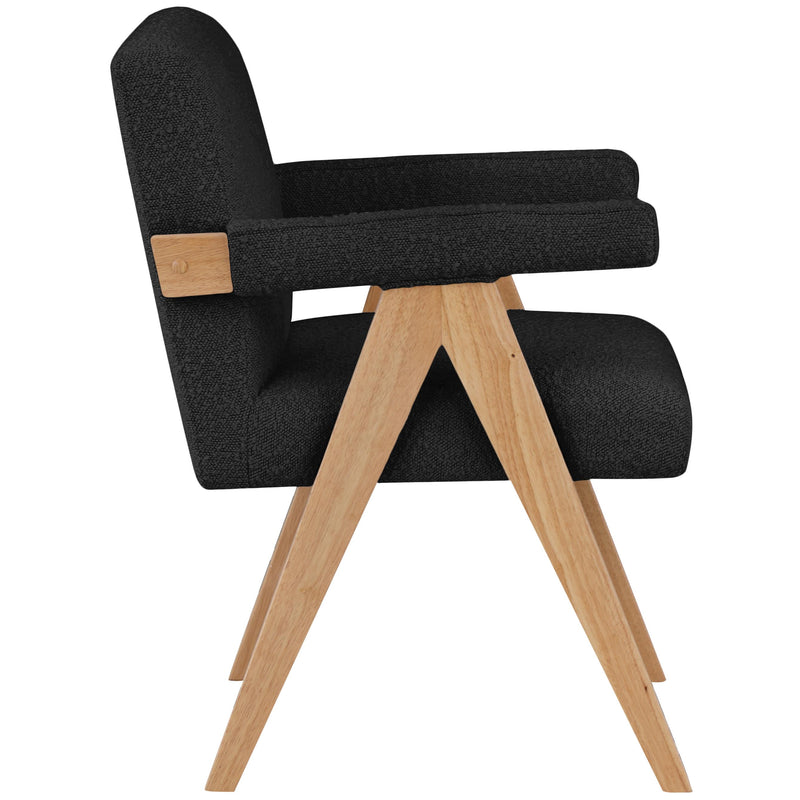 Meridian Woodloch Black Boucle Fabric Accent Chair IMAGE 5