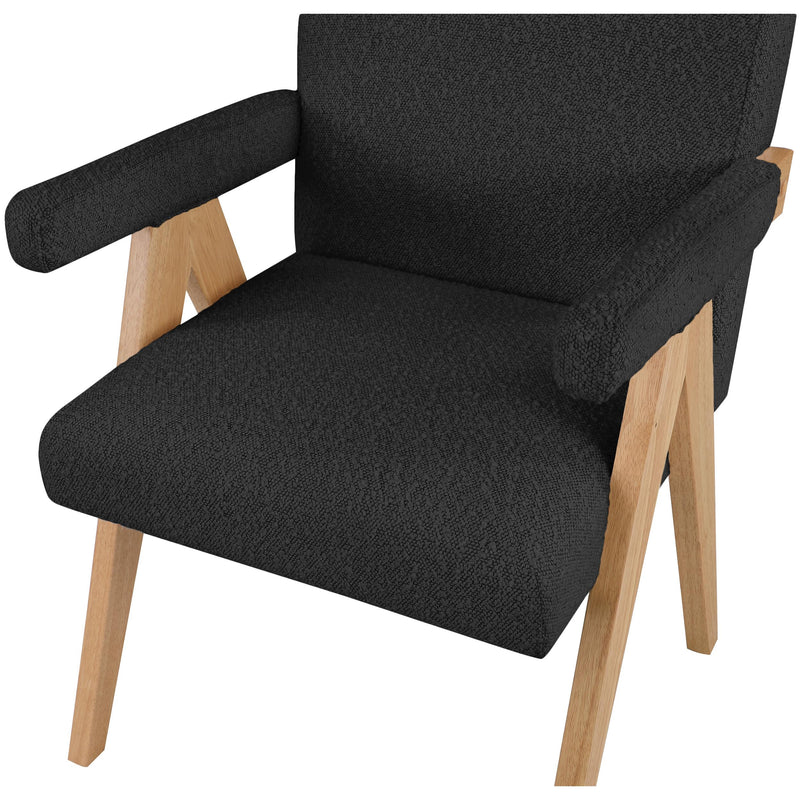 Meridian Woodloch Black Boucle Fabric Accent Chair IMAGE 6