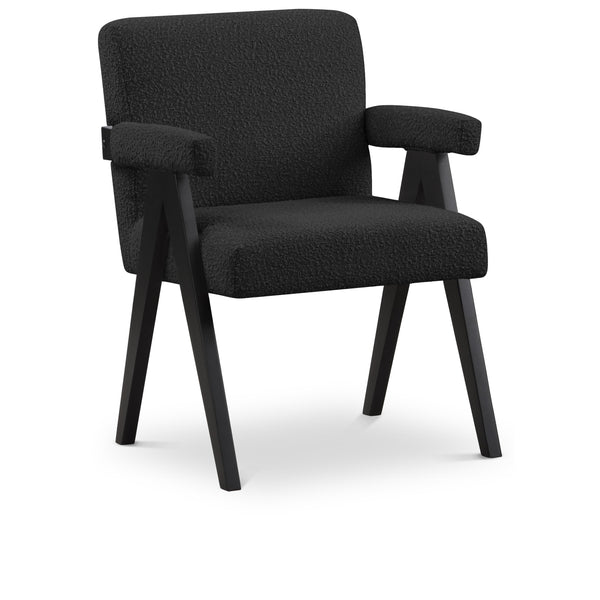 Meridian Woodloch Black Boucle Fabric Accent Chair IMAGE 1