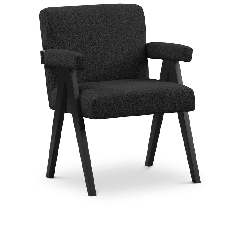 Meridian Woodloch Black Boucle Fabric Accent Chair IMAGE 1