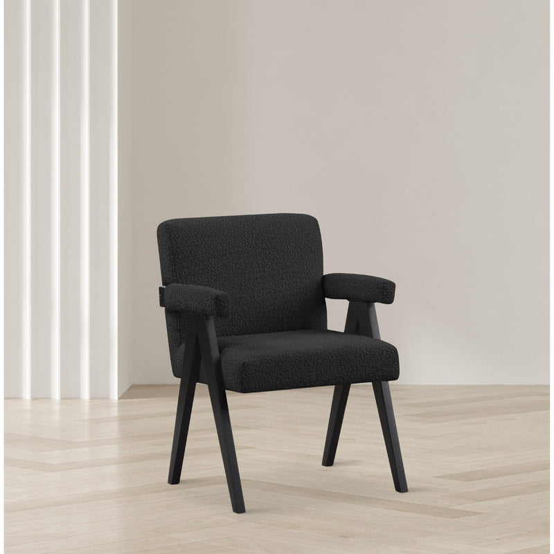 Meridian Woodloch Black Boucle Fabric Accent Chair IMAGE 2