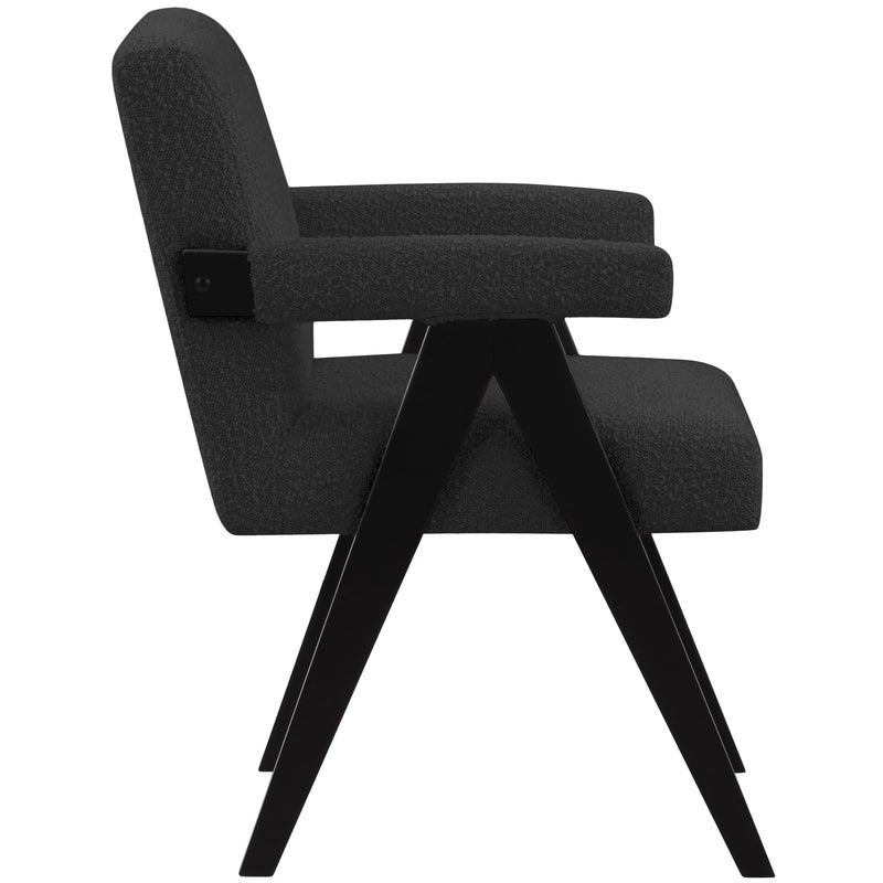 Meridian Woodloch Black Boucle Fabric Accent Chair IMAGE 5
