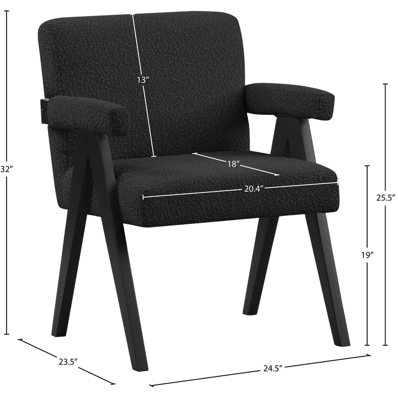Meridian Woodloch Black Boucle Fabric Accent Chair IMAGE 8