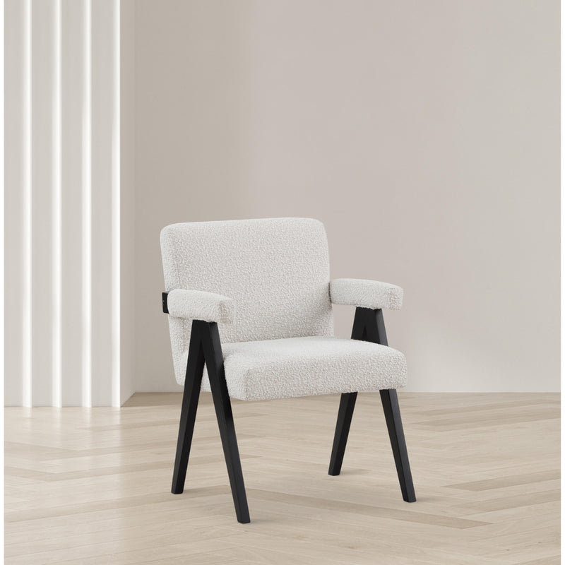 Meridian Woodloch Cream Boucle Fabric Accent Chair IMAGE 2