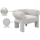 Meridian Stefano Beige Polyester Fabric Accent Chair IMAGE 10