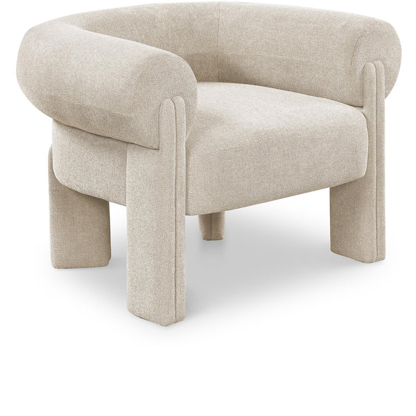 Meridian Stefano Beige Polyester Fabric Accent Chair IMAGE 1