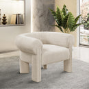 Meridian Stefano Beige Polyester Fabric Accent Chair IMAGE 2