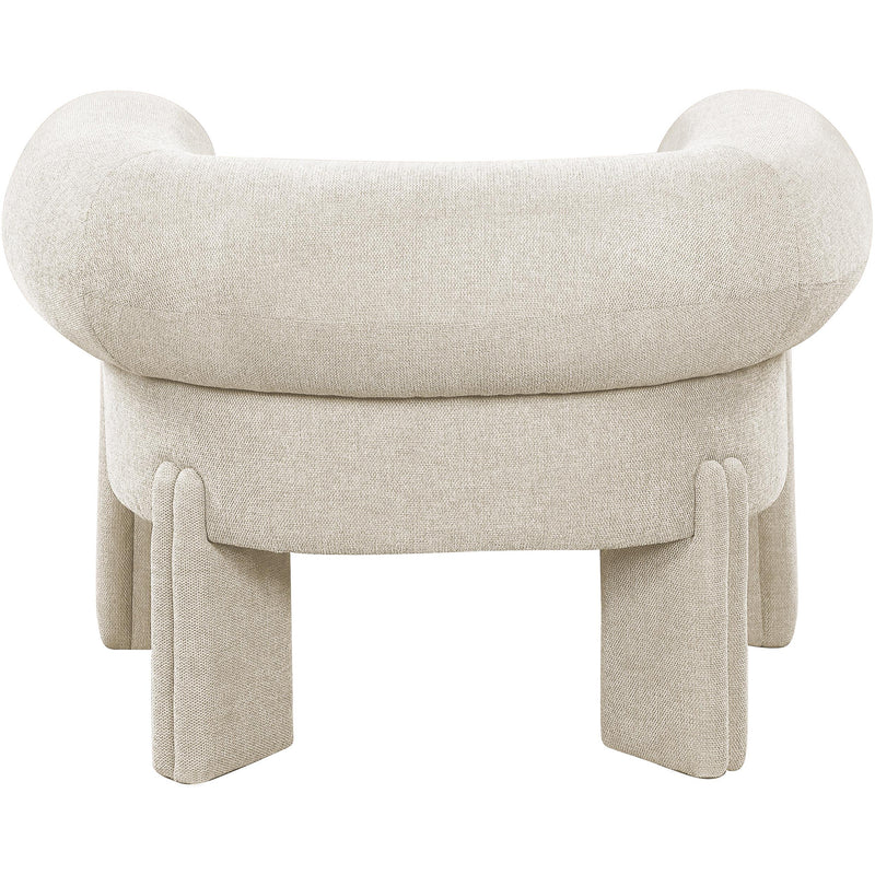 Meridian Stefano Beige Polyester Fabric Accent Chair IMAGE 3