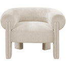 Meridian Stefano Beige Polyester Fabric Accent Chair IMAGE 4