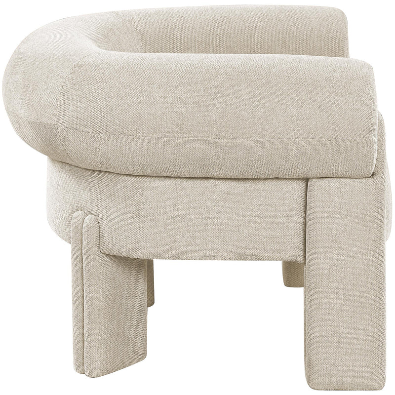 Meridian Stefano Beige Polyester Fabric Accent Chair IMAGE 5