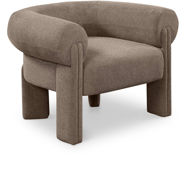 Meridian Stefano Brown Polyester Fabric Accent Chair IMAGE 1