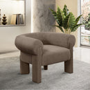 Meridian Stefano Brown Polyester Fabric Accent Chair IMAGE 2