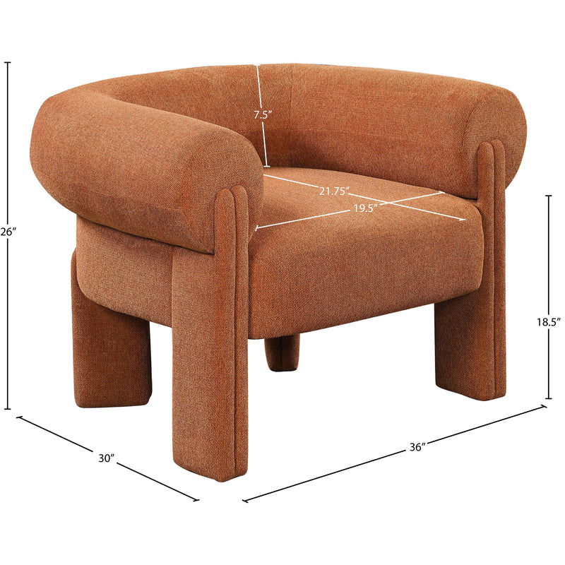 Meridian Stefano Cognac Polyester Fabric Accent Chair IMAGE 10