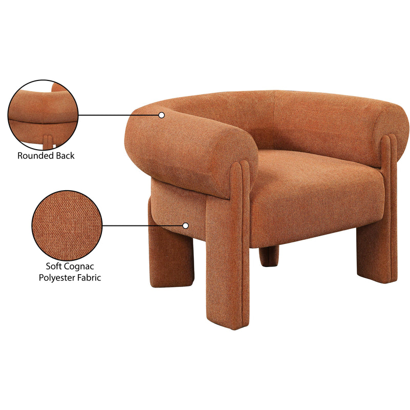 Meridian Stefano Cognac Polyester Fabric Accent Chair IMAGE 9