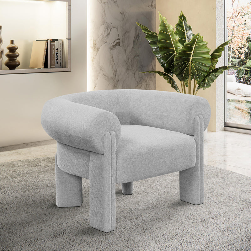 Meridian Stefano Grey Polyester Fabric Accent Chair IMAGE 2