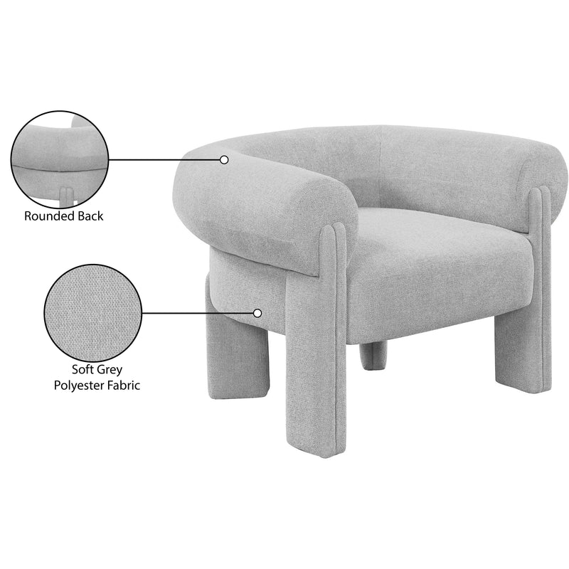 Meridian Stefano Grey Polyester Fabric Accent Chair IMAGE 9