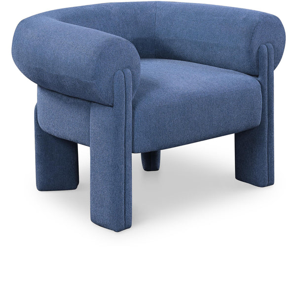Meridian Stefano Navy Polyester Fabric Accent Chair IMAGE 1