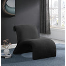 Meridian Mulberry Black Boucle Fabric Accent Chair IMAGE 2