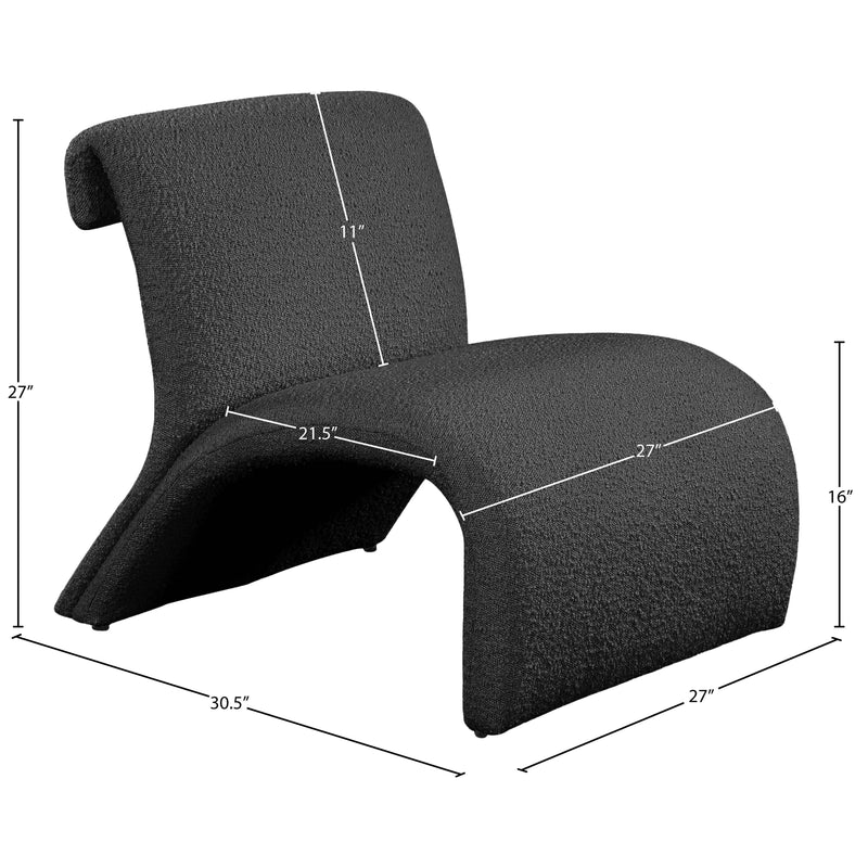 Meridian Mulberry Black Boucle Fabric Accent Chair IMAGE 8