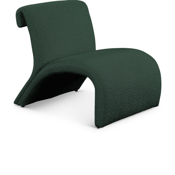 Meridian Mulberry Green Boucle Fabric Accent Chair IMAGE 1