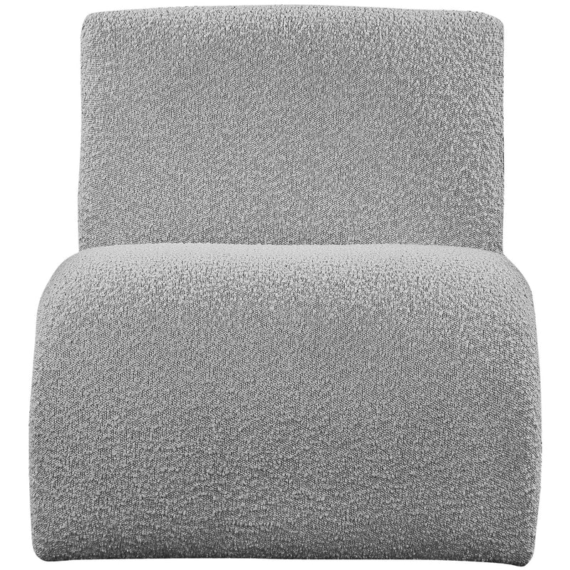 Meridian Mulberry Grey Boucle Fabric Accent Chair IMAGE 4