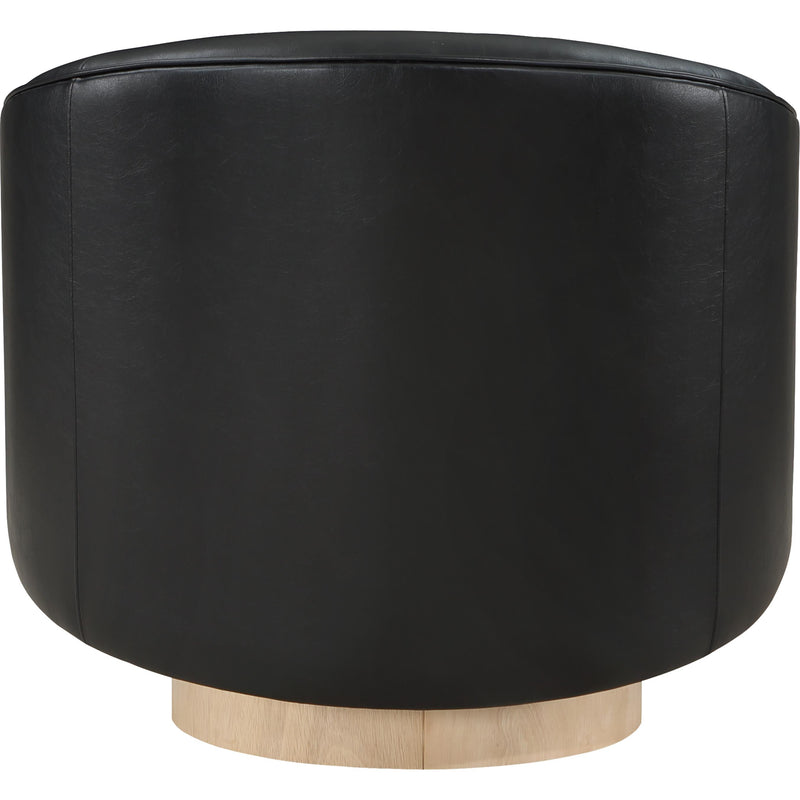 Meridian Gibson Black Vegan Leather Swivel Accent Chair IMAGE 3