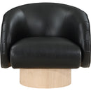 Meridian Gibson Black Vegan Leather Swivel Accent Chair IMAGE 4