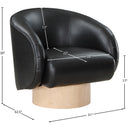 Meridian Gibson Black Vegan Leather Swivel Accent Chair IMAGE 8