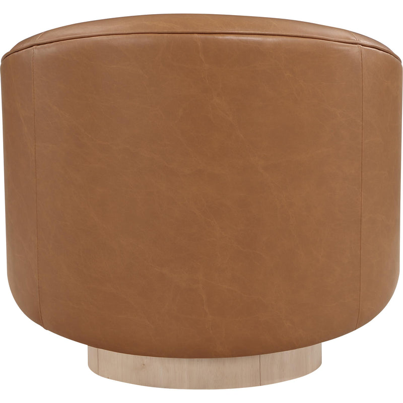 Meridian Gibson Cognac Vegan Leather Swivel Accent Chair IMAGE 3