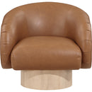 Meridian Gibson Cognac Vegan Leather Swivel Accent Chair IMAGE 4